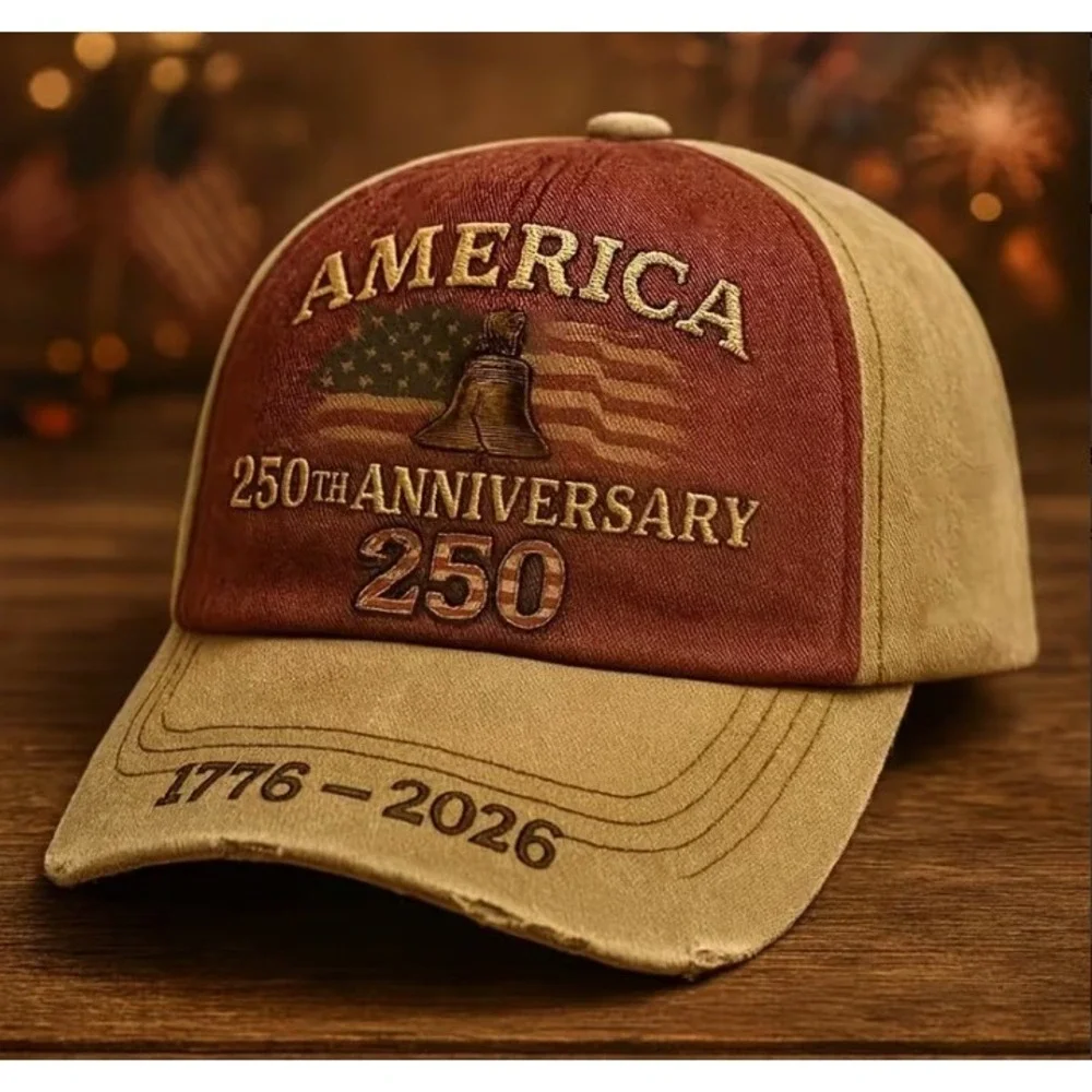 America‎ 250th Anniversary Hat 1776-2026 Liberty Bell Embroidered Baseball Cap
